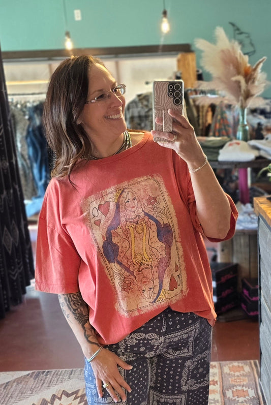 Playing Card Washed Oversized Tee
