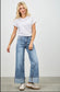 Cuffed Saige Wide Leg Denim