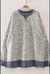 Denim Leopard Vintage Pullover