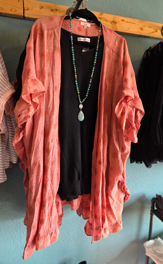 Plus Ebroidered Kimono