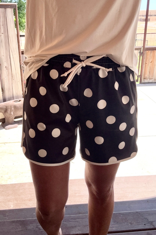 Polka Dot Posie Shorts - Black