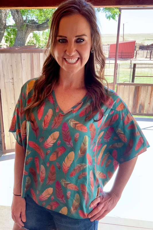 Feather Charm Top
