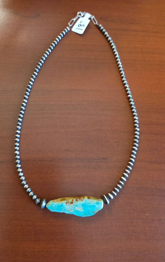 SS Pears + Turquoise 18” Necklace