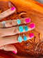 Seabrook Turquoise & Orange Spiny Rings