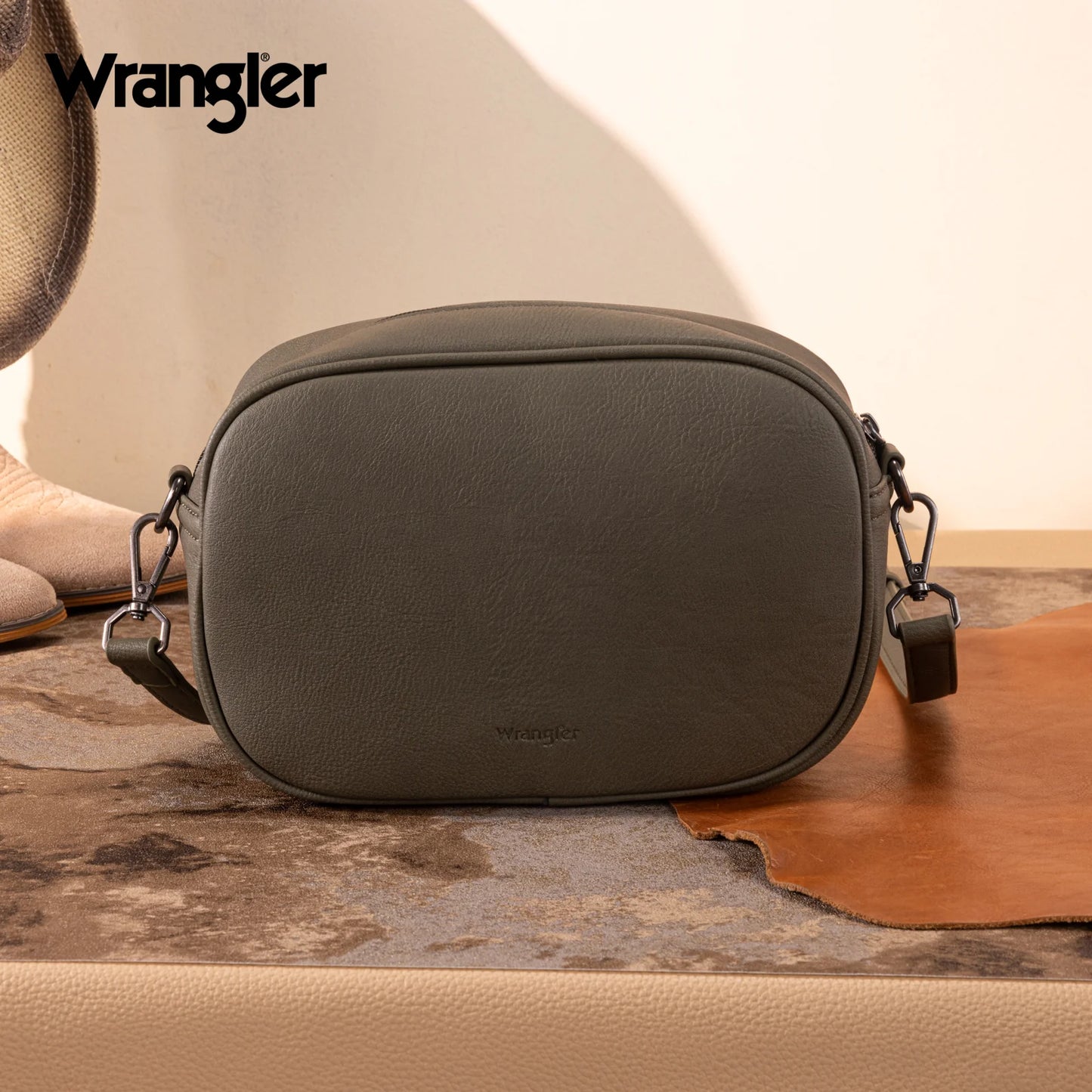 Wrangler Sherpa Aztec Canvas Crossbody - Green $39.99