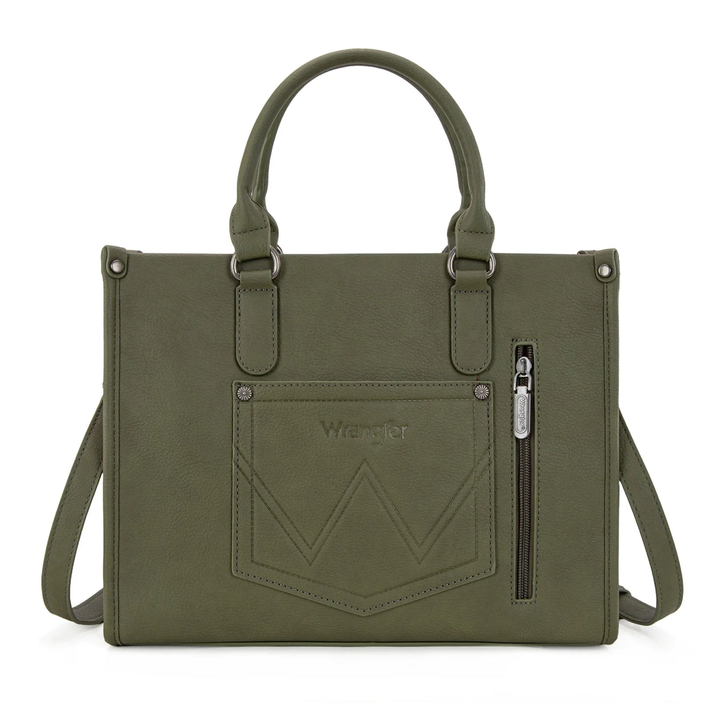 Wrangler Sherpa Aztec Canvas Tote/Crossbody - Green
