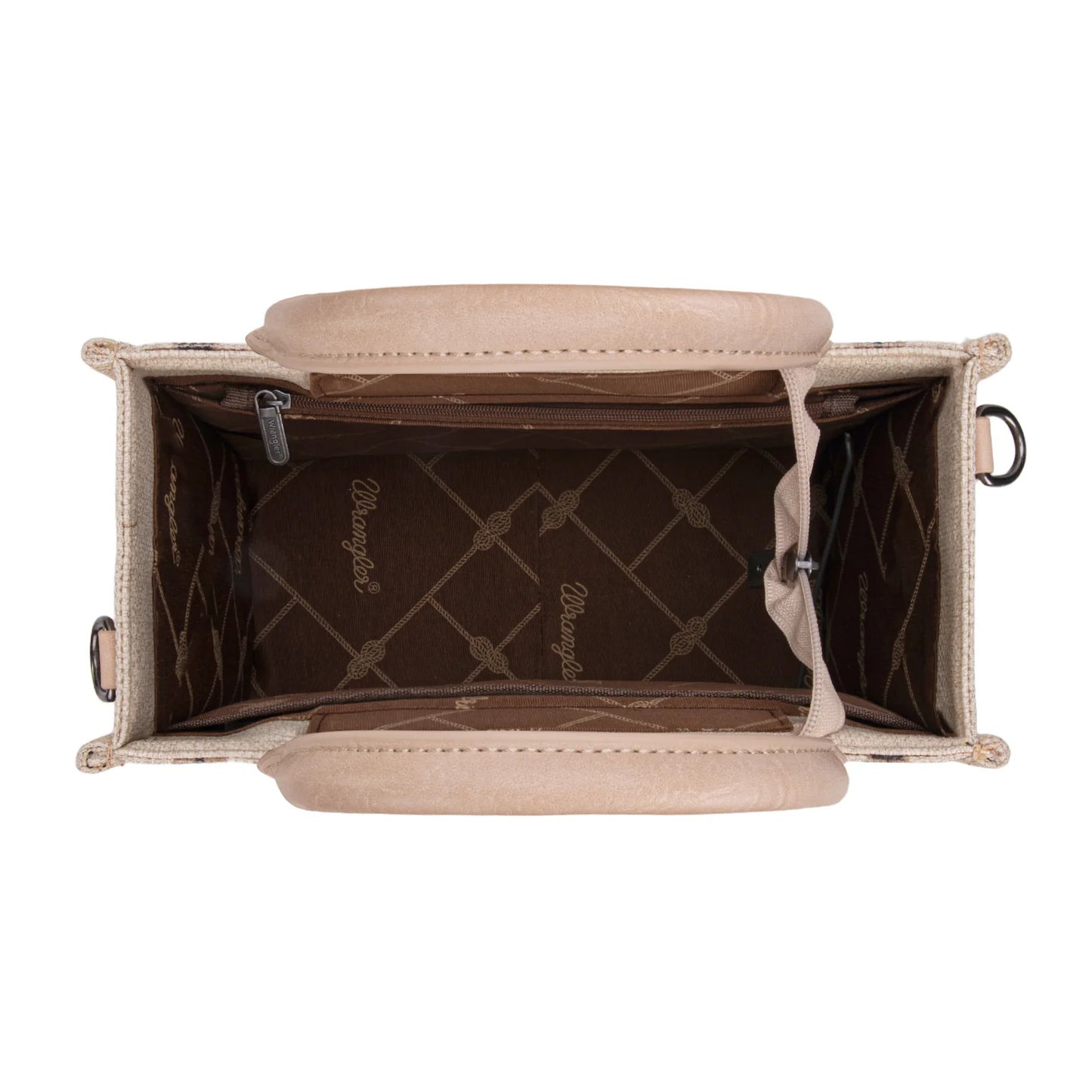 Wrangler Aztec Pattern Dual Sided Print -Tote/Crossbody -Tan