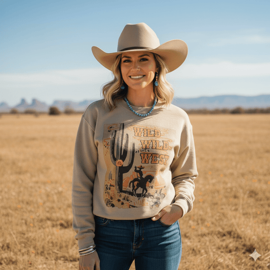 Wild West Cactus Graphic Sweatshirt