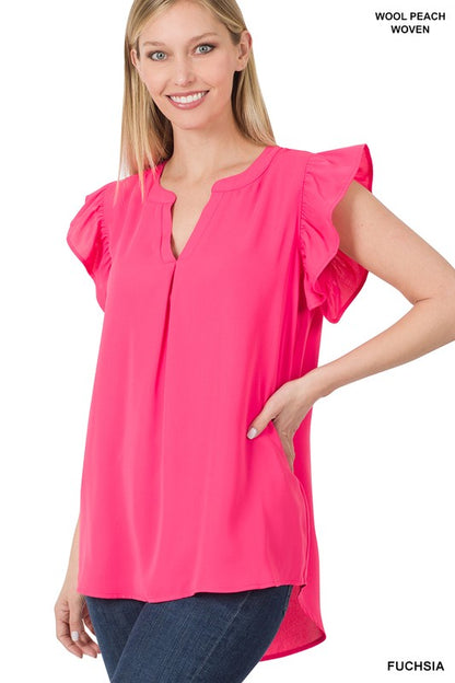 Ruffled Sleeve Tank